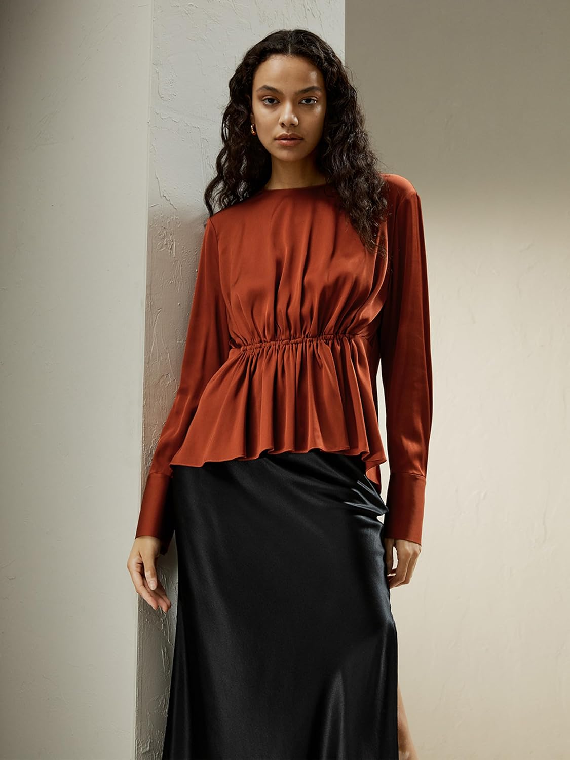 blouse with ruffle bottom