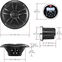 Vista 2 de BOSS Audio Systems MCKGB350B.6 - Paquete de receptor y altavoz resistente a la intemperie para uso marítimo - Receptor IPX6, altavoces de 6.5