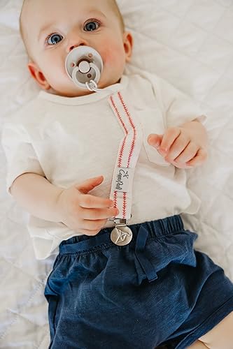 Miniatura 4 de Copper Pearl Clip para chupete, paquete de 3 Elegante clip de acero inoxidable para bebés niñas y niños Clips para chupete de bebé para no más