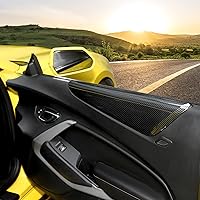 Vista 7 de Cubierta de decoración para reposabrazos de panel de puerta interior, accesorios de decoración interior para Chevrolet Camaro 2016-2022, textura