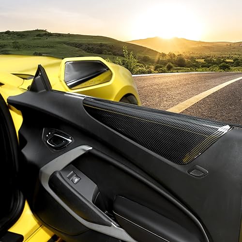 Miniatura 7 de Cubierta de decoración para reposabrazos de panel de puerta interior, accesorios de decoración interior para Chevrolet Camaro 2016-2022, textura de