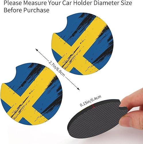 Miniatura 4 de Suecia Suecia Suecia Bandera Sueca Arte Abstracto Portavasos Universal a prueba de derrames Antideslizantes Soporte de Copa Insertos para Todos los