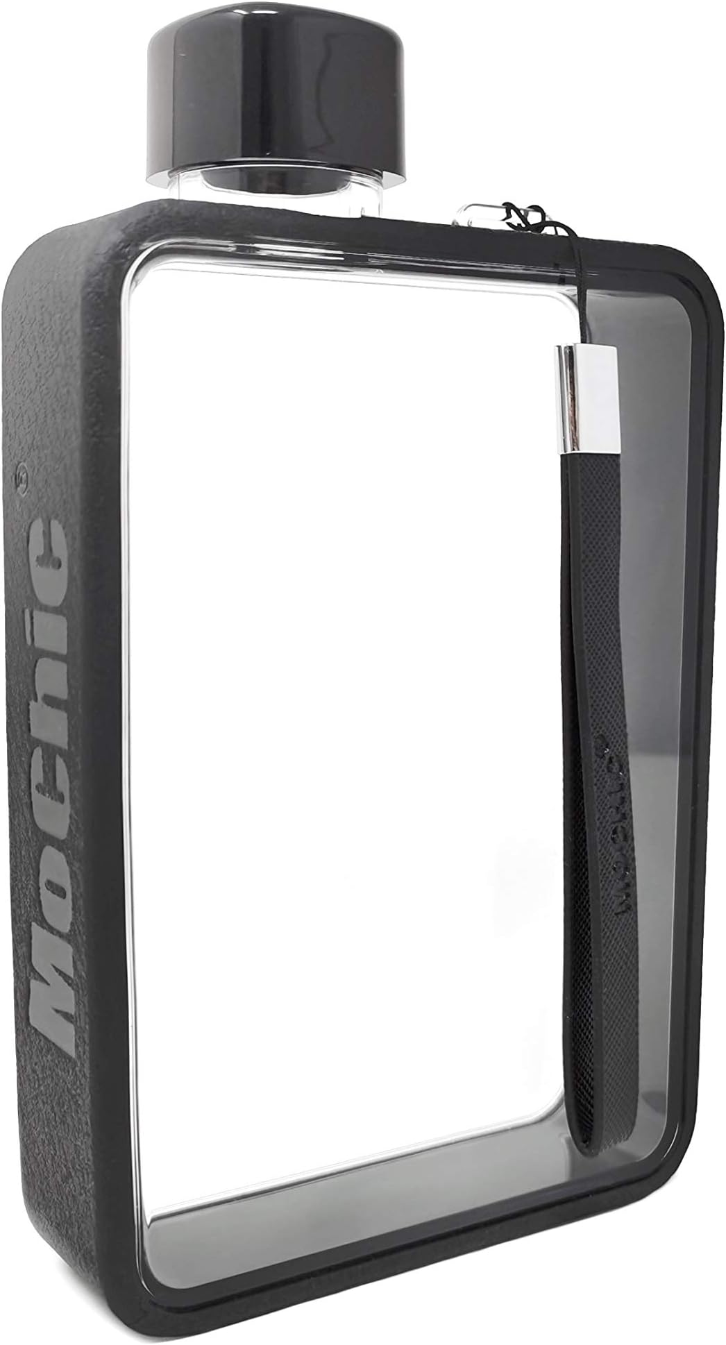 MOCHIC Travel Mug - Water Cup-A Flat Cup-Personalized Portable Travel Cup for Hiking, not Suitable for Boiling Water, 380ML / 12.98OZ(A:Black)