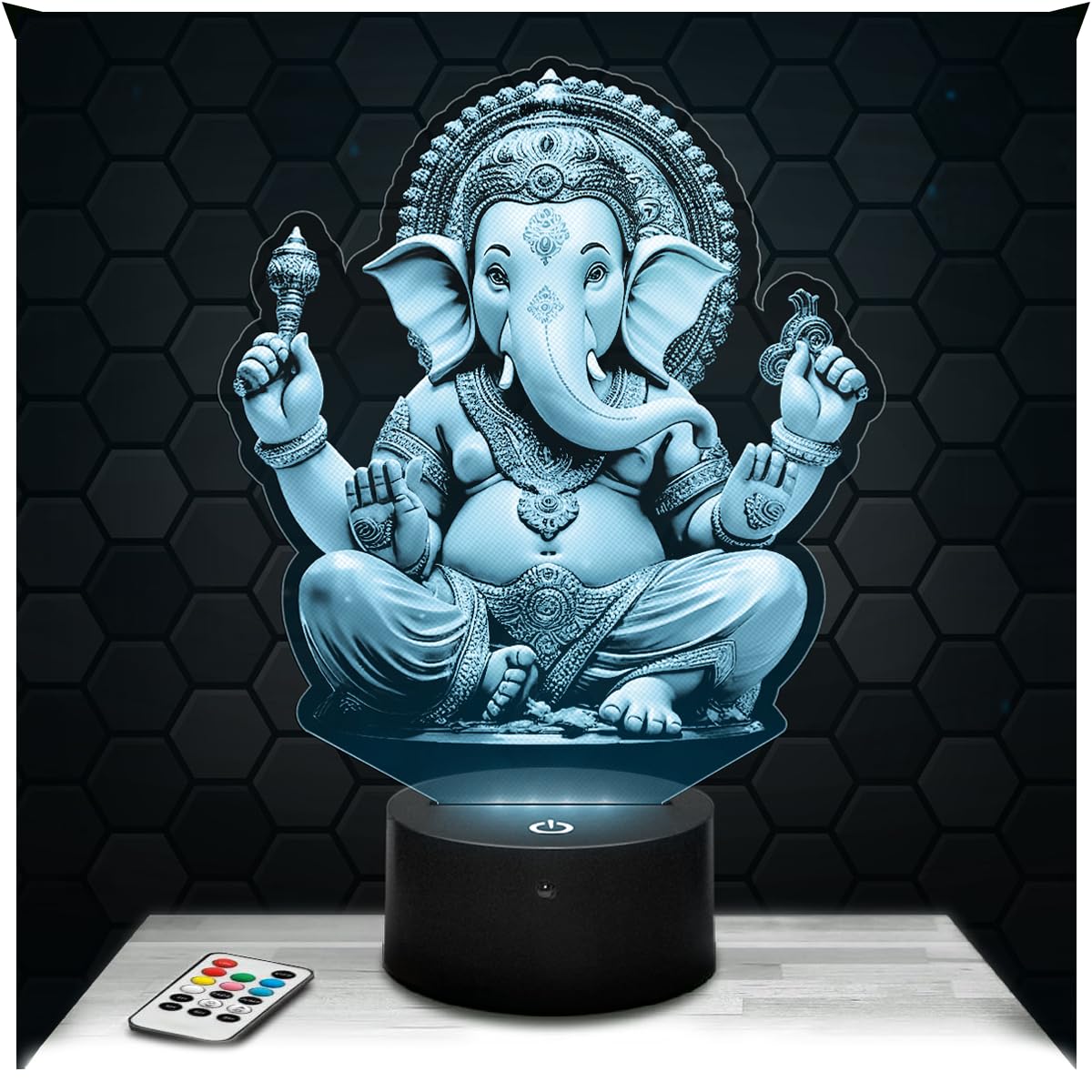 Lampephoto.fr - Ganesh God 3D Lamp Decoration Collection Hinduism God Religion Gift Idea Man Woman Object Ganesh God Night Light Adult Room Decoration, Original Men's Women's Christmas, Gift Idea