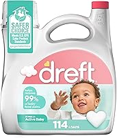Vista 11 de Dreft Active Baby - Detergente líquido para ropa, ayuda a eliminar el 99% de las manchas de alimentos para bebés, hipoalergénico, paquete de 2, 32