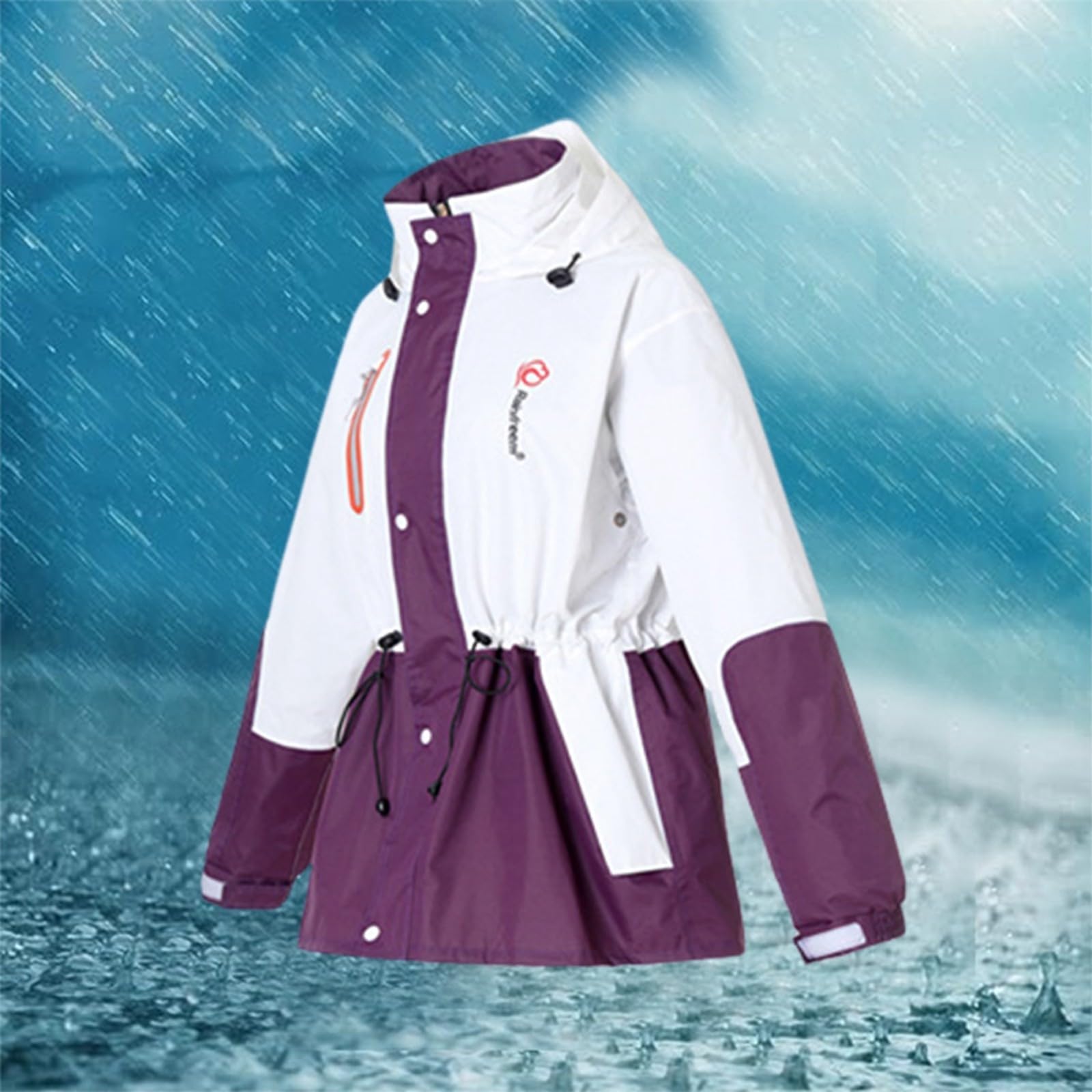 Tuta antipioggia da uomo e donna, riflettente, a due pezzi, a maniche lunghe, con cappuccio e pantaloni a vita alta, tuta da moto, 2 pezzi, pieghevole
