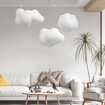 Mobestech Dark Cloud Chandelier Led Pendant Lamp Creative Cloud Ceiling Light Shade Soft Light for Home Restaurant Bar Cafe No Ground Wire 13.4X7.9X7.1 Inches