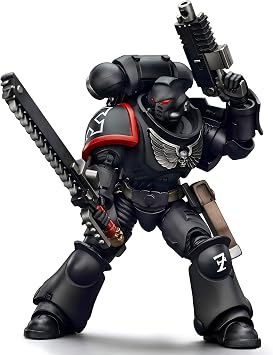 JOYTOY Warhammer 40K Raven Guards Interstellar Warrior Sergeant Ashan 1/18 Scale Collectible Display Model, Articulated Figurine for Collection & Gifts - JT4584