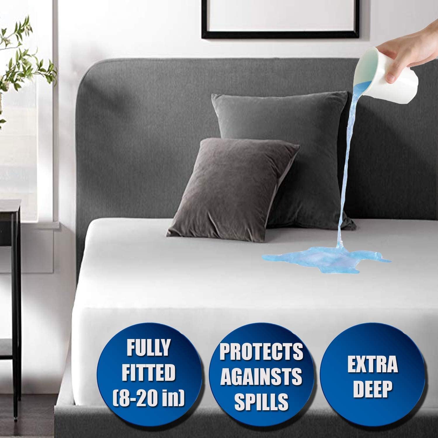 Waterproof Mattress Protector Twin ❤️Life Time Replacement❤️ Deep Pockets 39x75 Size Breathable Noiseless 8-20Inches Bed Smooth Jersey Mattress Pad Cover Fully Fitted Ultra Thin : Baby