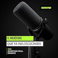 Vista 5 de Shure SM7B Micrófono dinámico vocal – Micrófono de estudio XLR para podcasting, grabación, transmisión, radiodifusión y juegos – Sonido suave