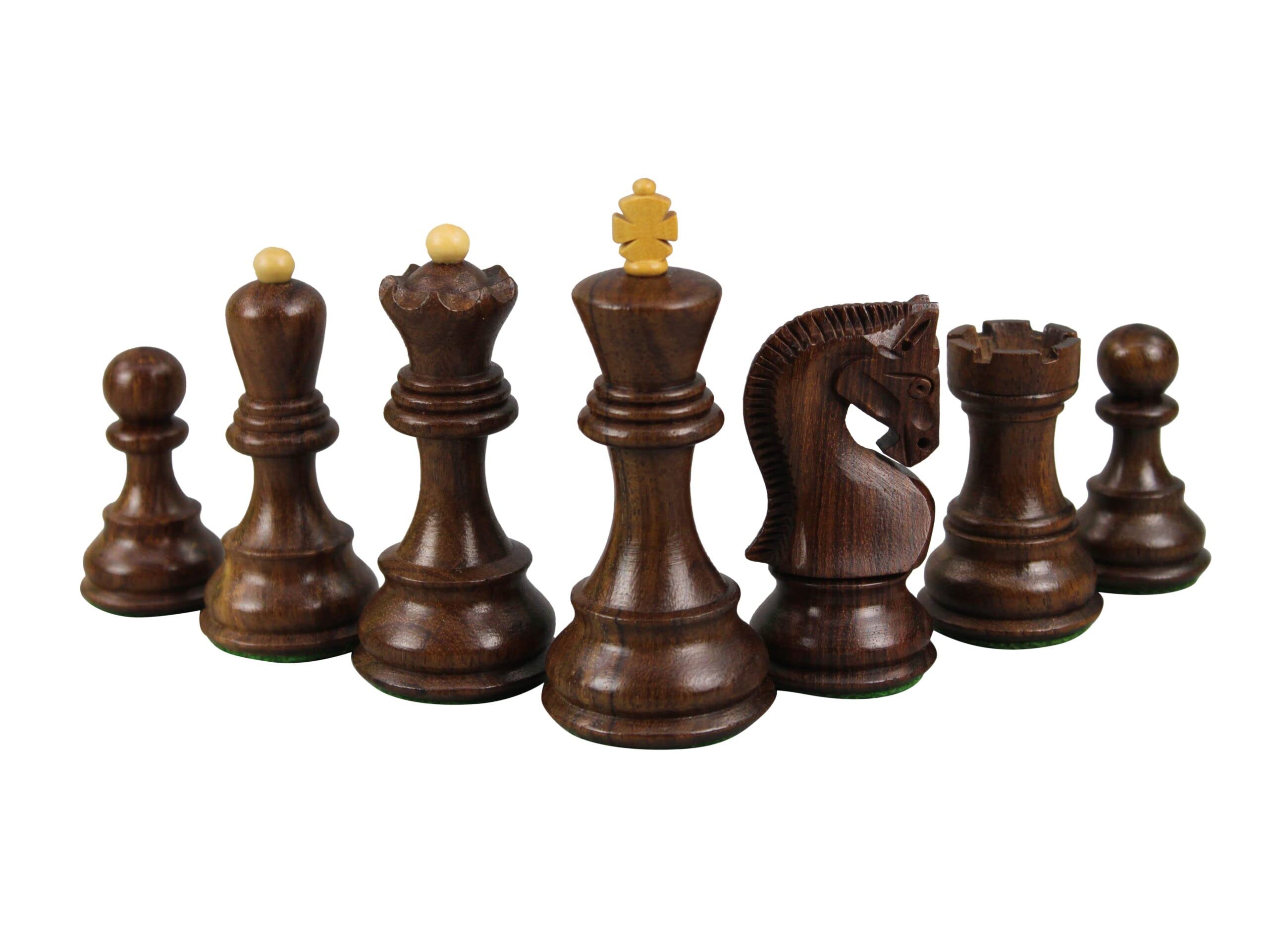 Set di scacchi in legno con tavola in noce da 20 pollici pesata Sheesham Zagreb Staunton pezzi da 3,75 pollici