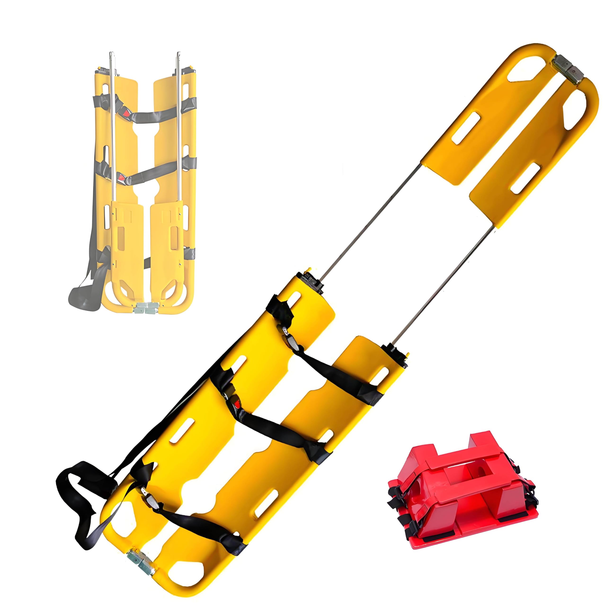 Camilla De Cuchara De Plástico, Camilla Médica EMT, Camilla Portátil Plegable De Cuchara De Aluminio, Longitud De 160 a 210 Cm, Evacuación Heridos En Rescates Emergencia Stretcher+HeadImmobilizer