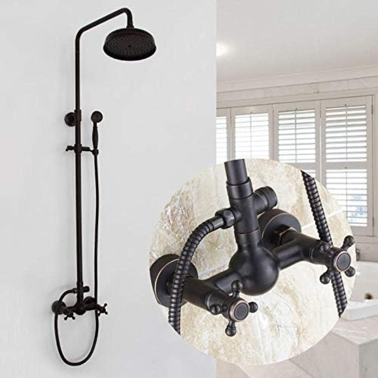 Colonne de douche noire en acier inoxydable pour une salle de bains moderne et design