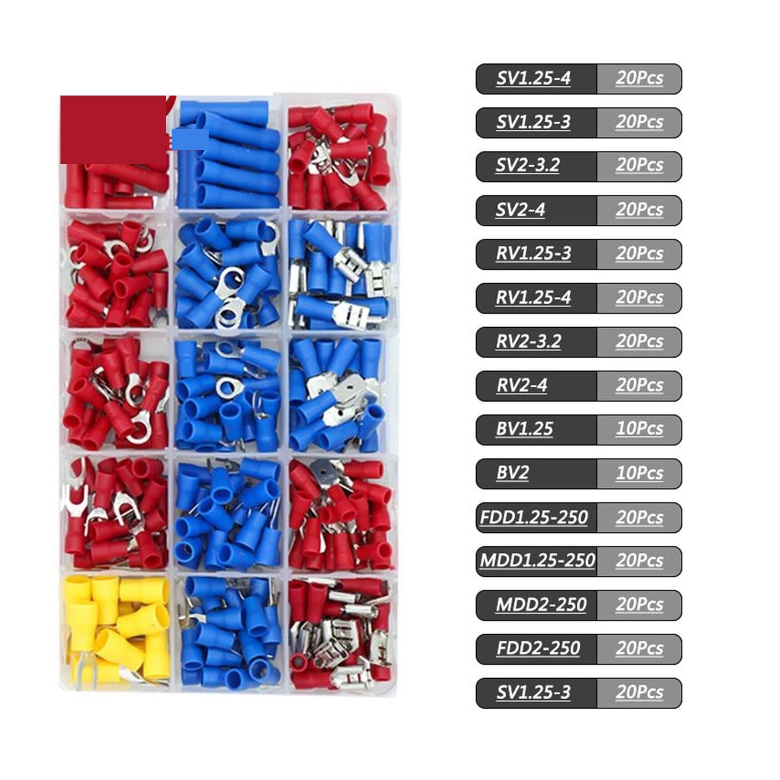 SN-02C Mini ręczne narzędzie do zaciskania 0.25-2.5mm² regulowane szczypce do zaciskania z 280 szt. Końcówek kablowych zestaw asortymentowy zestaw do zaciskania drutu perfection