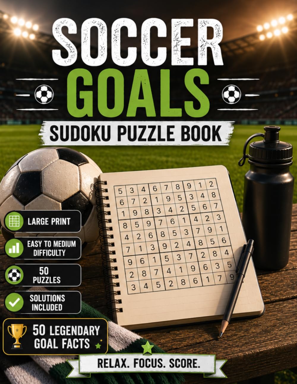 Soccer Goals of History Sudoku: 50 Large Print Sudoku Puzzles Featuring Legendary Goals, Historic Finishes, and Fascinating Soccer Facts (World Soccer Sudoku Collection)