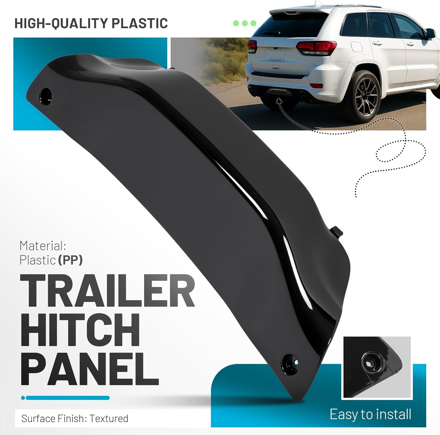 Rear Bumper Hitch Cover Compatible with 2012-2021 Jeep Grand Cherokee(FITS ONLY SRT)