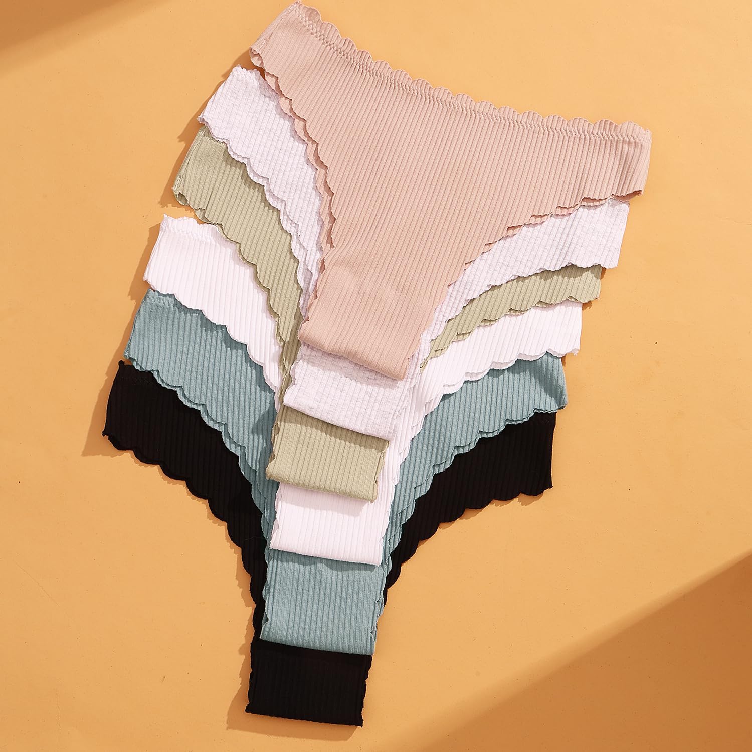 XI LIU Cotton Underwear for Women Seamless Thongs Soft Strench Breathable Women's Low Rise brazilian Panties 6 Pack - Image 8