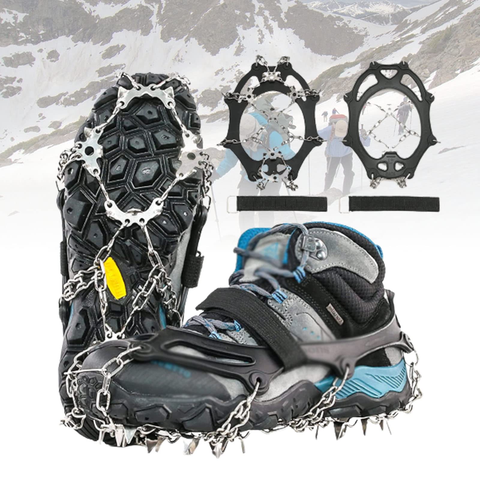 Crampons en acier inoxydable haute résistance et élastomère durable pour la neige