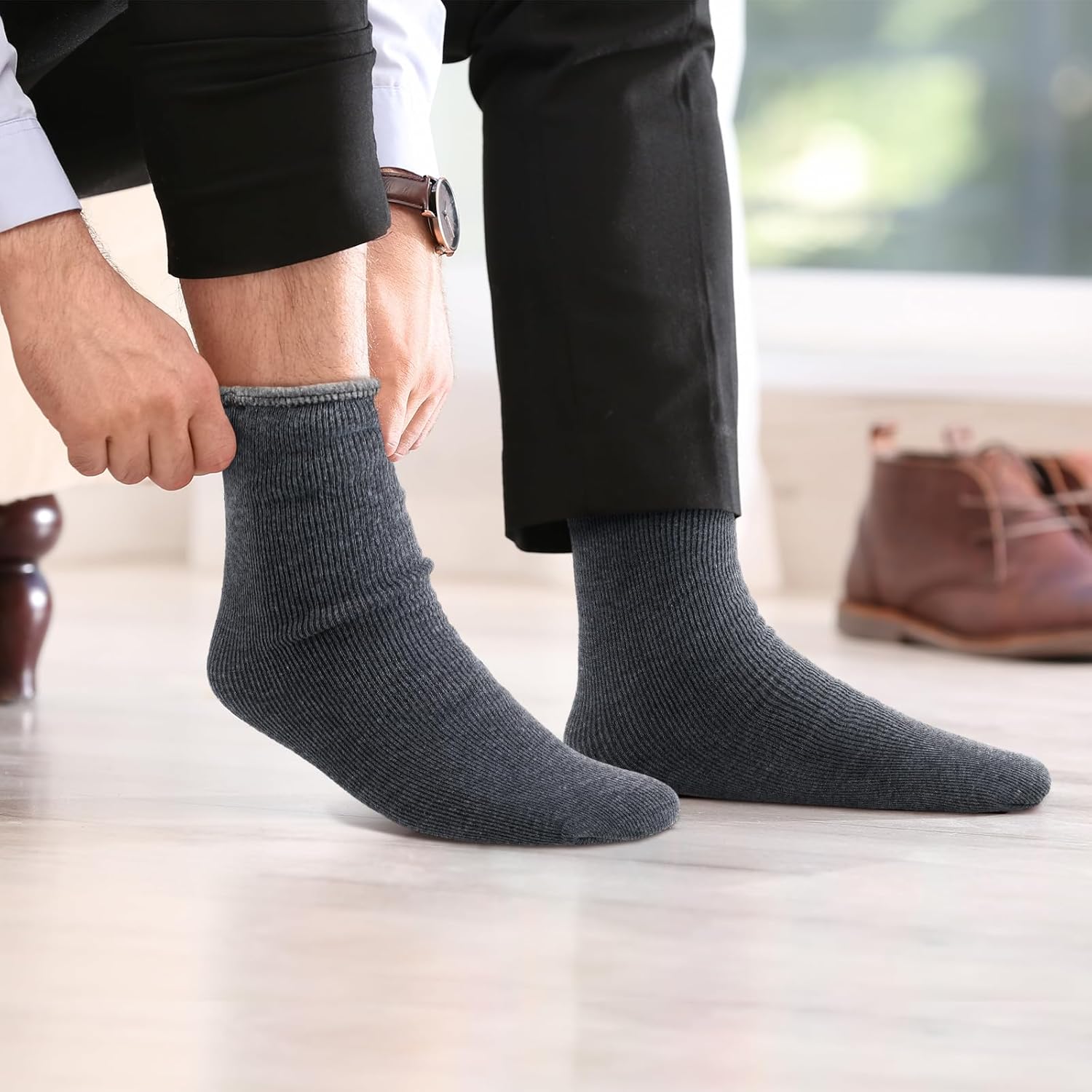 60 Pairs Bulk Socks for Homeless Winter Warm Thermal Socks Donation for Unisex Men Women - Image 2