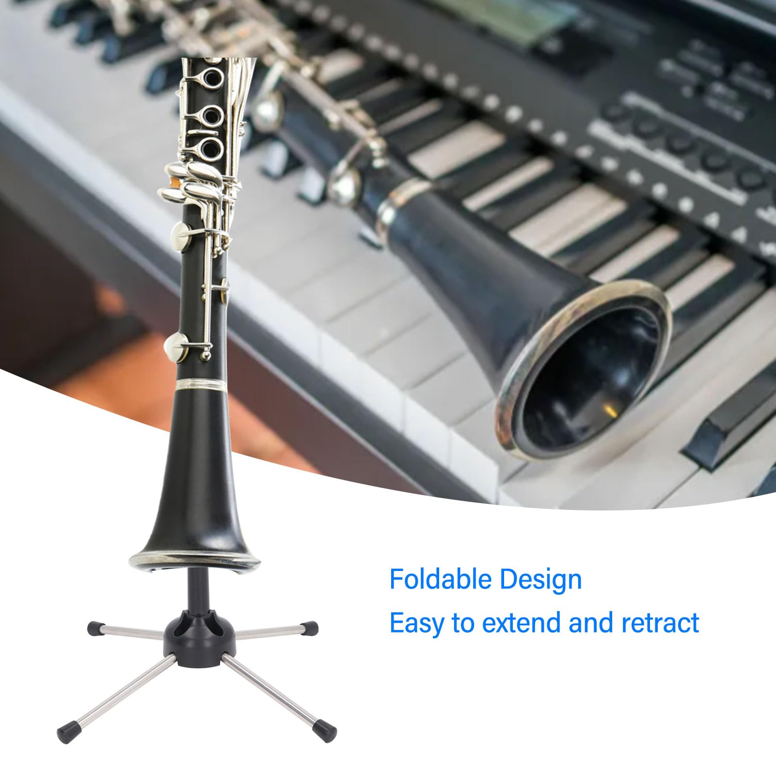 Carinet Stand Clarinet Reeds Black Foldable Clarinet Stand - Portable 5-Leg Metal ...