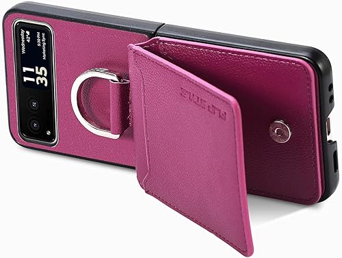 Miniatura 5 de Funda compatible con Motorola Razr 2023 con tarjetero, funda protectora de piel sintética de lujo para teléfono para mujer y hombre, soporte