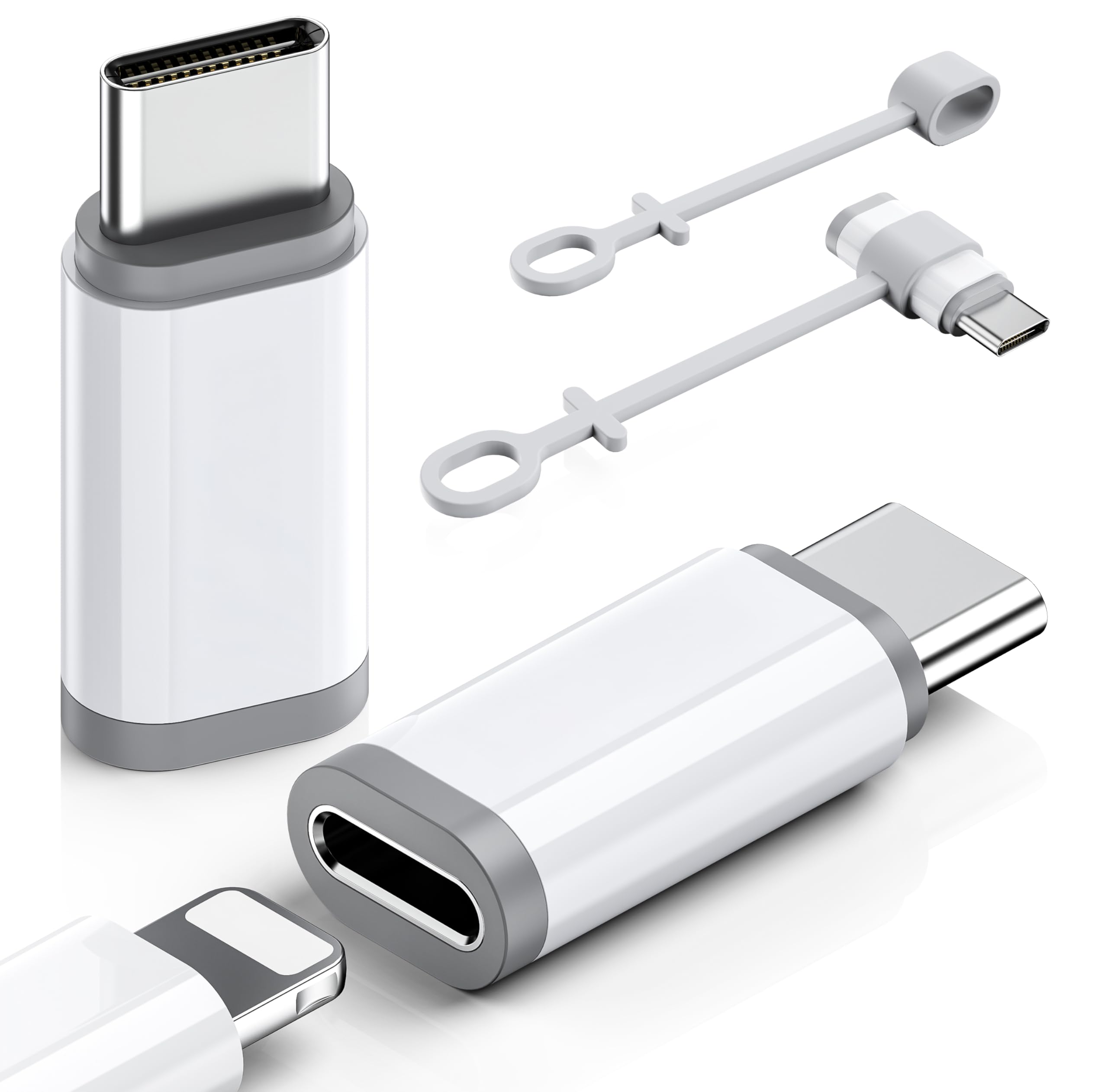 Photo 1 of 2 Pack Lightning to USB C Adapter for iPhone 15/16/17 Pro Max/Plus,Samsung S24/S25, Pixel, Nintendo Switch, USB Type C to Lightning Cable Connector for iPhone 17/16 Charger- (Not for Headphones/OTG)