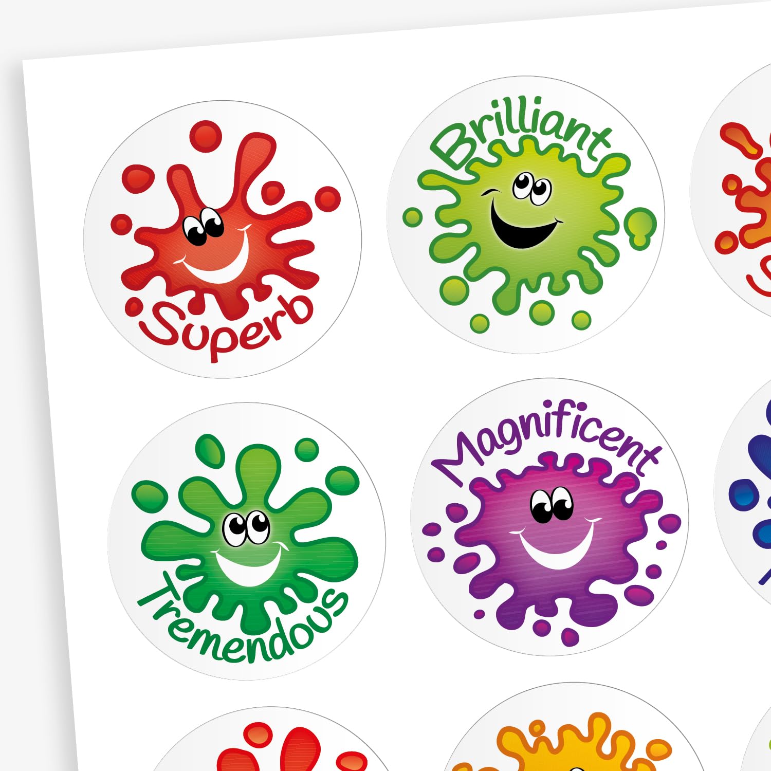 100 Scented Jellybean Wonderful Superb Brilliant Marvellous Work Motivational School Praise Teachers Reward Stickers 32mm Primary Teaching Services