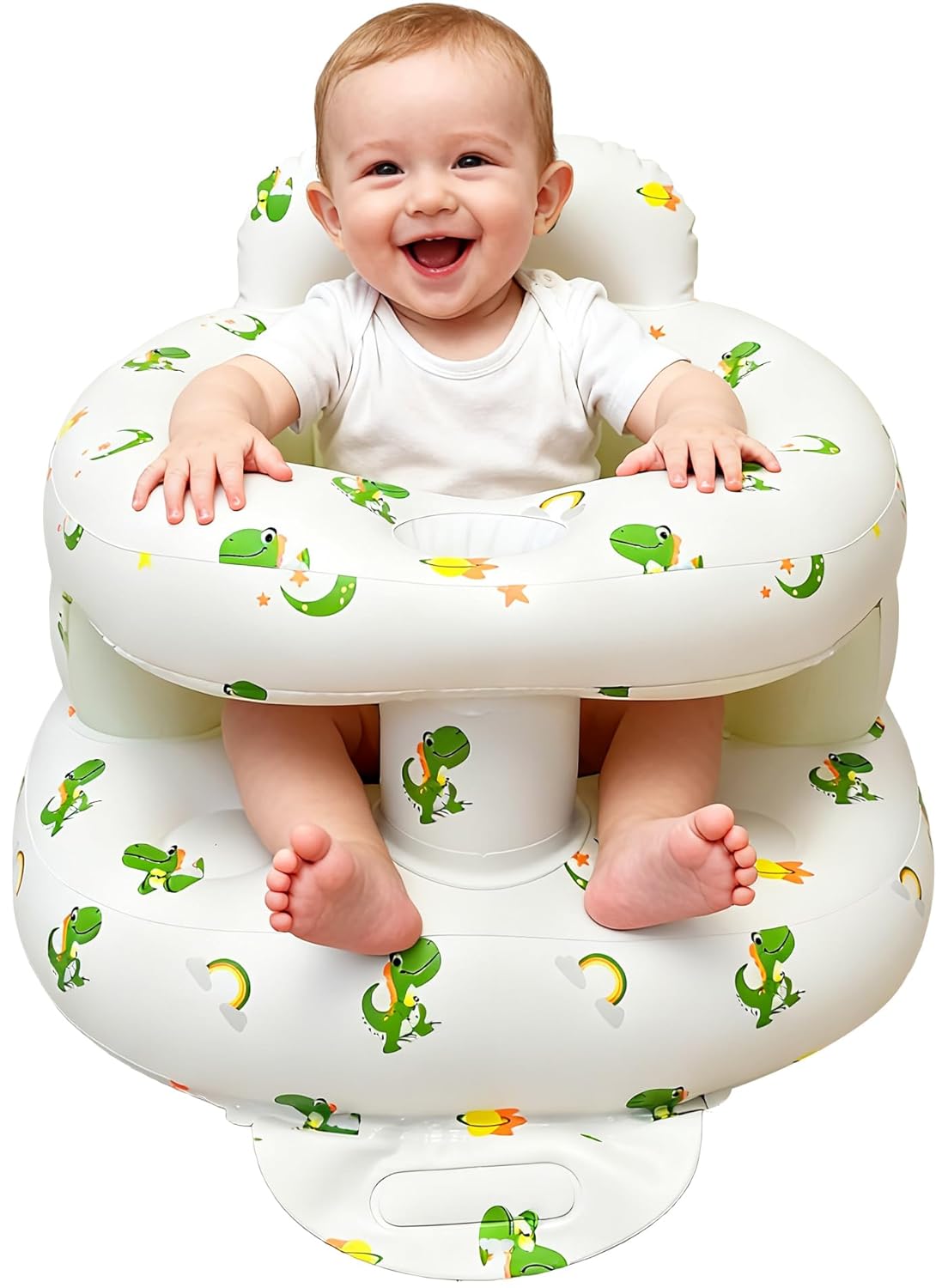 EXBEPE Thickened Inflatable Baby Seat, Sit Me Up Floor Seat for Babies 3-36 Months with Tray, Sitting Support Infant Chair, Built in Air Pump