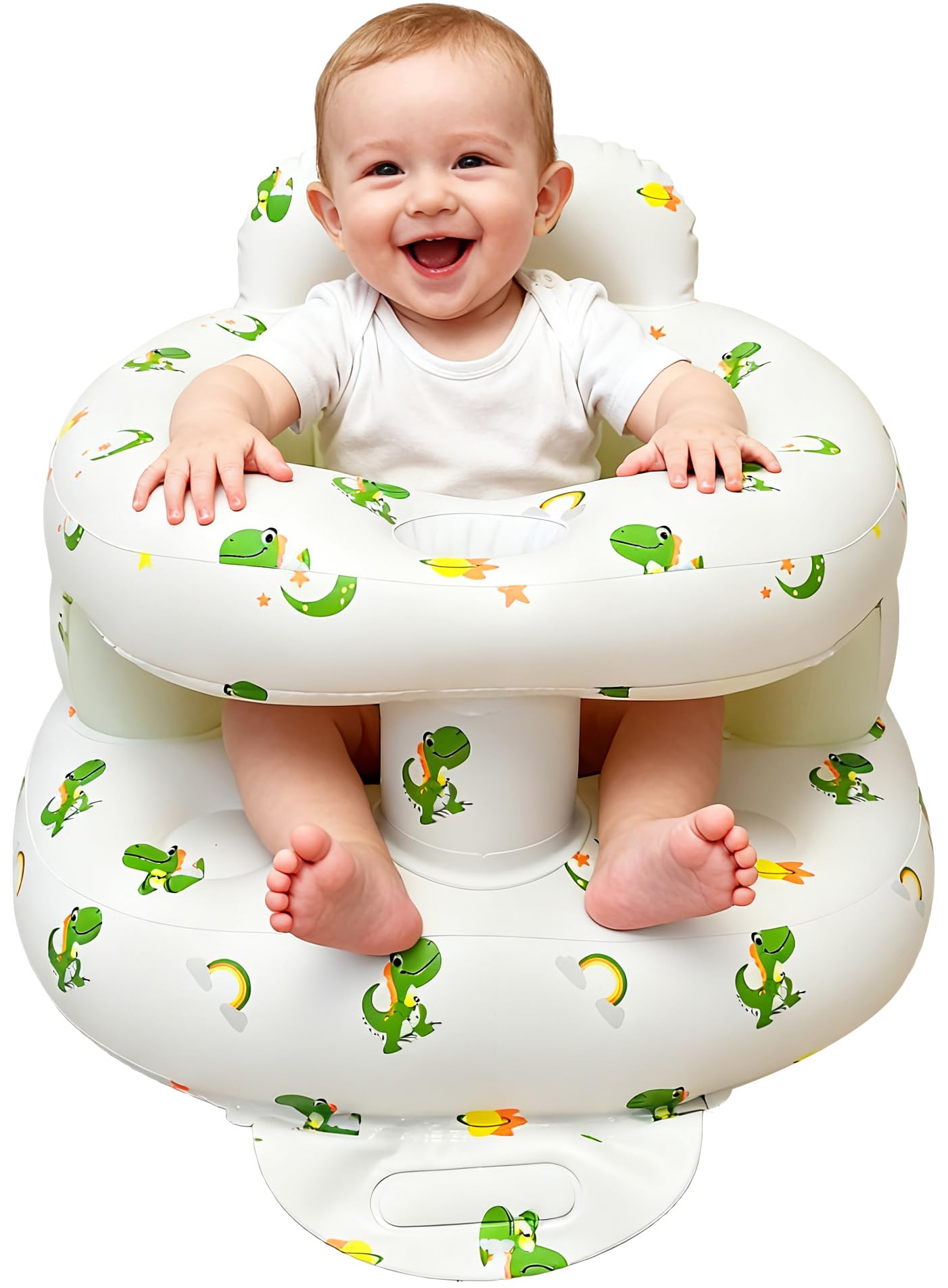 EXBEPE Thickened Inflatable Baby Seat, Sit Me Up Floor Seat for Babies 3-36 Months with Tray, Sitting Support Infant Chair, Built in Air Pump