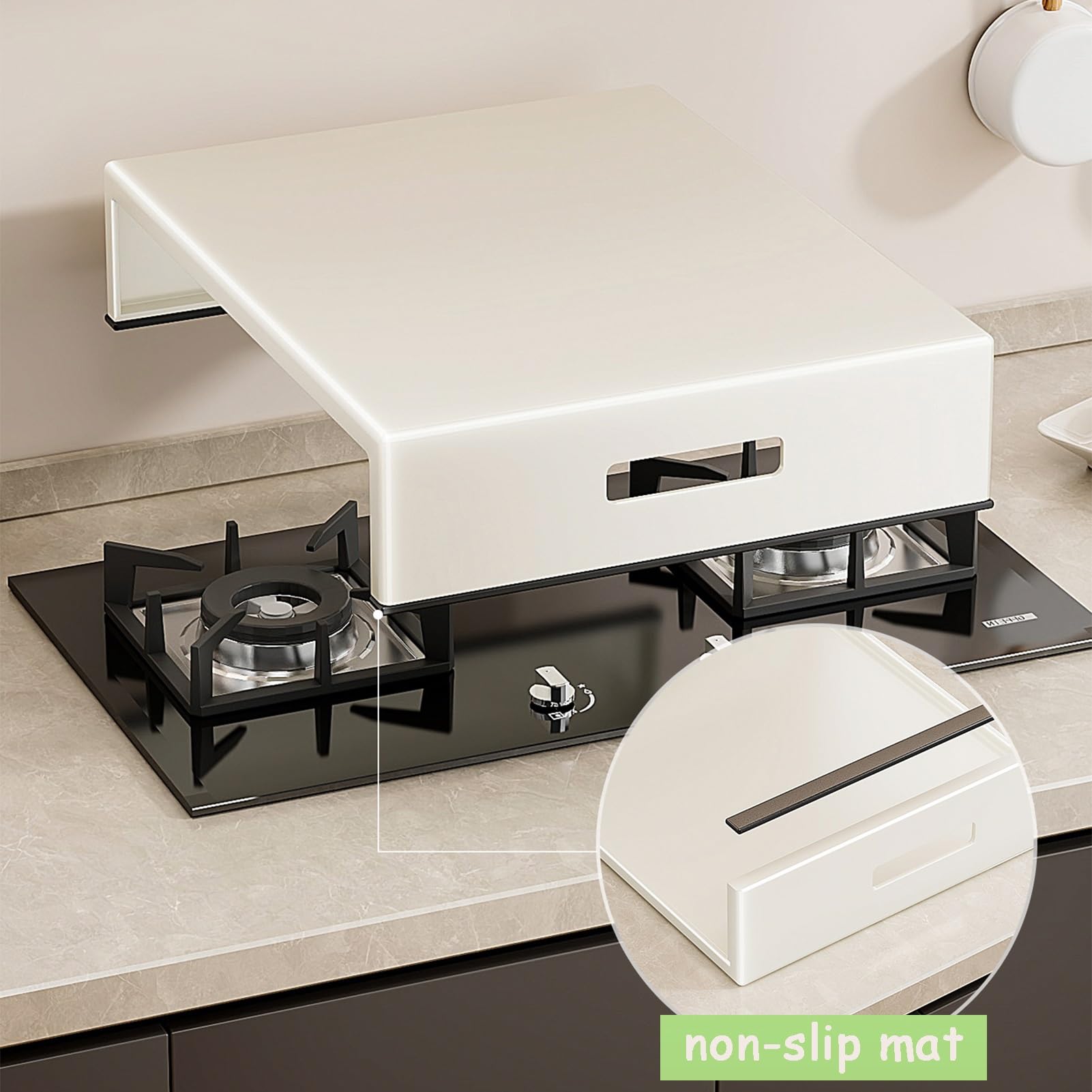 Couvre Plaque De Cuisson Induction Panneau de Protection Thermique pour Comptoir de Cuisinière Électrique, Évier, Camping-car et Cuisinières Électriques et À Gaz(45x49x9.5 cm)