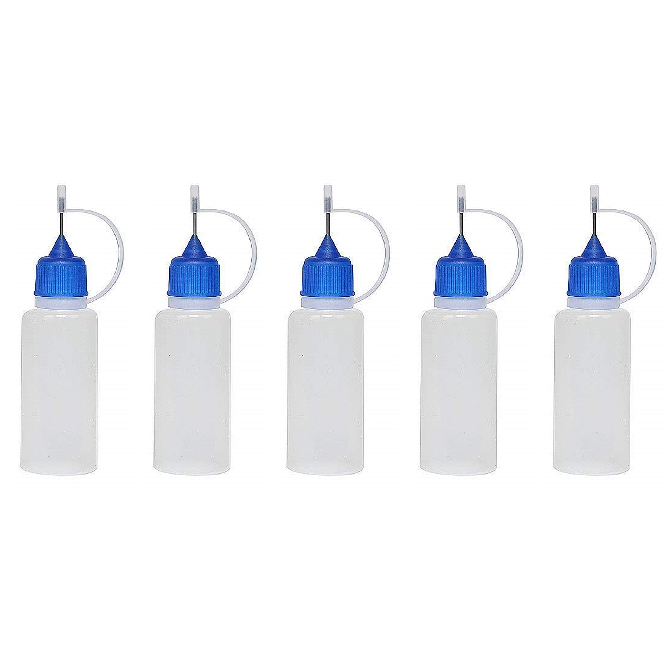 5 x 10ml Needle Tip Bottle Squeezable Liquid Dropper E-Liquid (Blue)