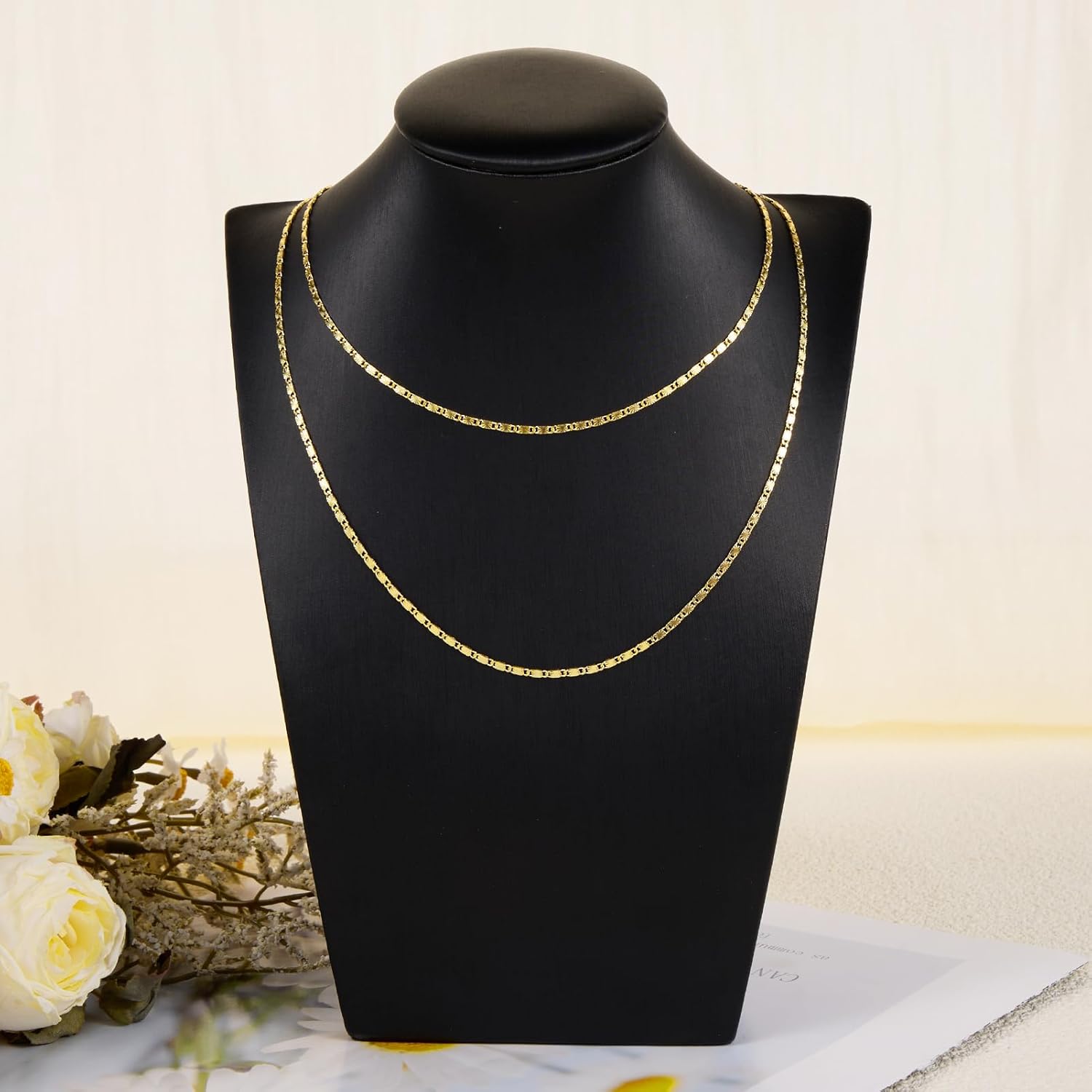 5 Meters Necklace Chains for Jewelry Making Gold Plated Rectangle Embossed Link Chain Roll Bulk with Lobster Clasps Jump Rings - Image 7