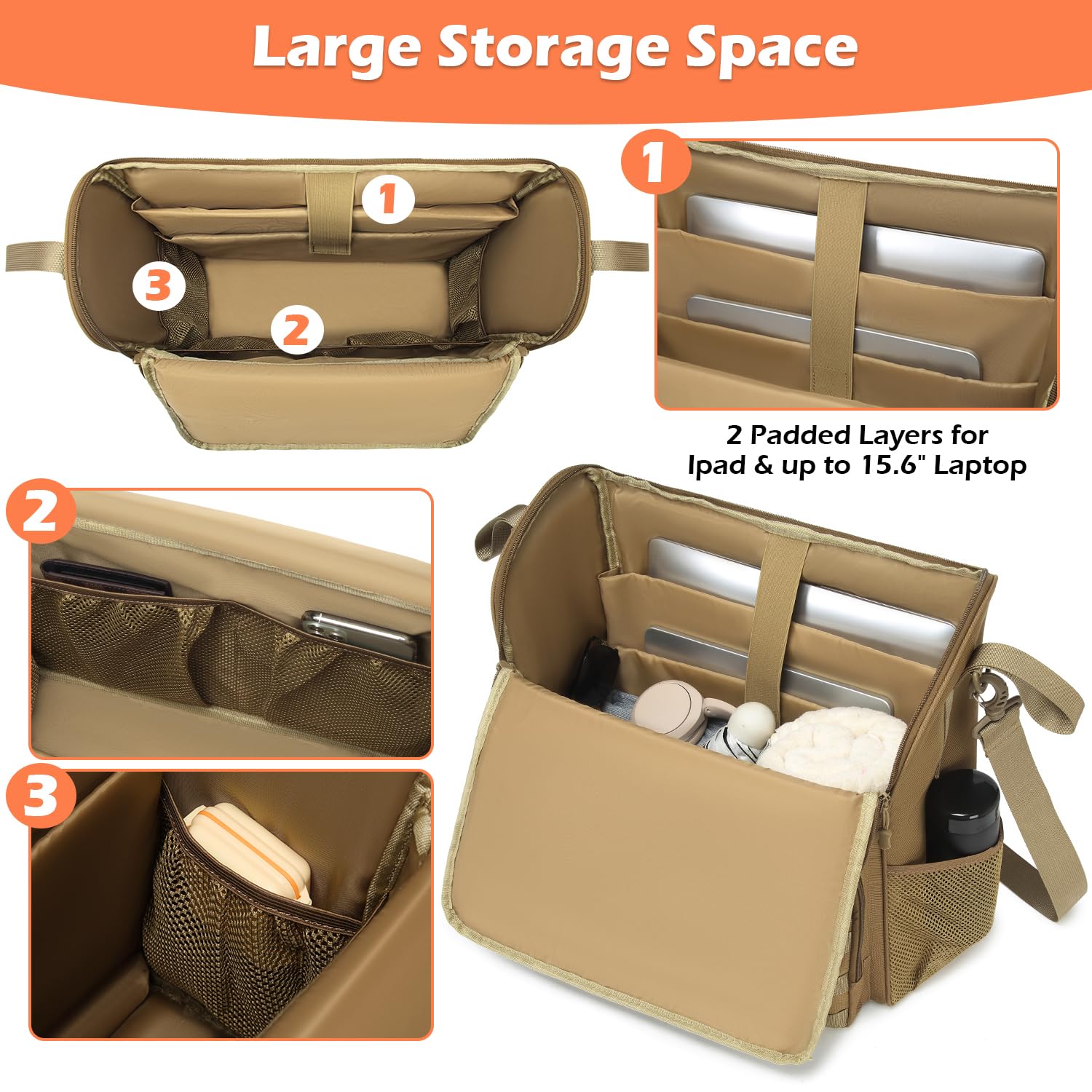 Bolsa para Silla de Ruedas (Parte Trasera), Bolsa para Silla de Ruedas | Nailon, correa de hombro y bolsa isotérmica, reflectante, amplia abertura, bolsa de almacenamiento táctica para andador