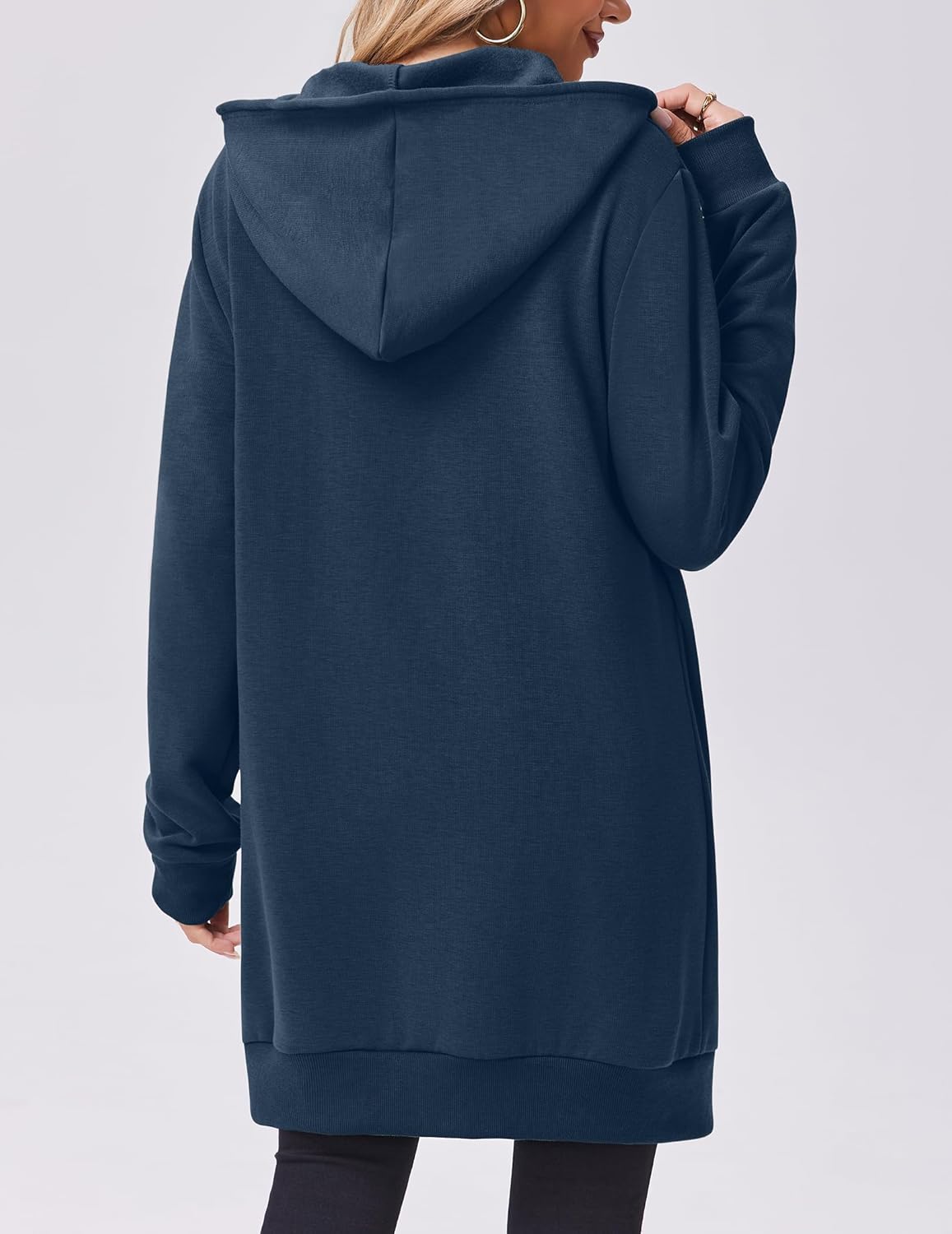 Zeagoo Women's Zip Up Hoodies Long Tunic Sweatshirts Oversized Fleece Casual Long Sleeve 2026 Fall Hoodie Jacket Coat