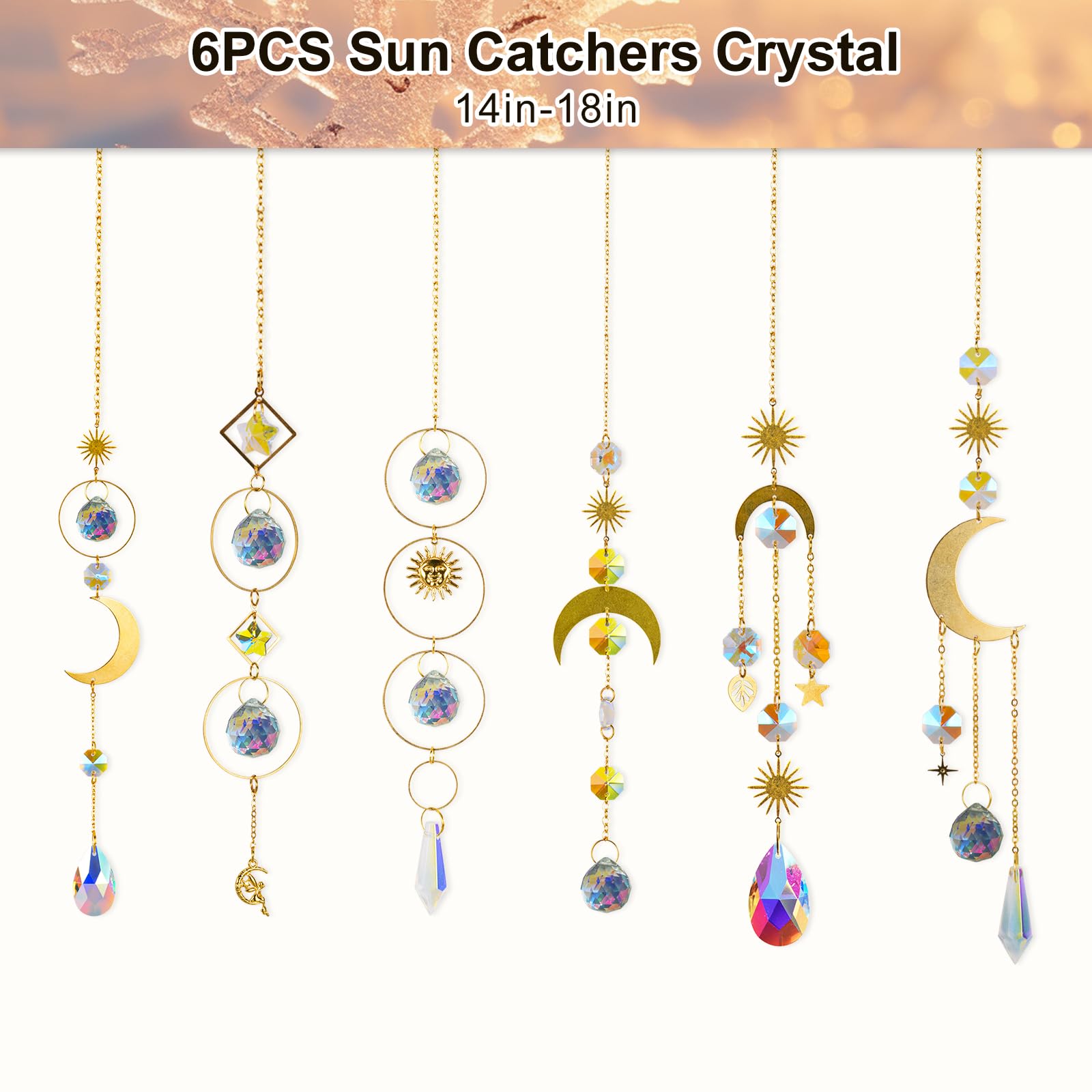 Amazon.co.jp: NMEINV 6ピース クリスタルサンキャッチャー 吊り下げ式