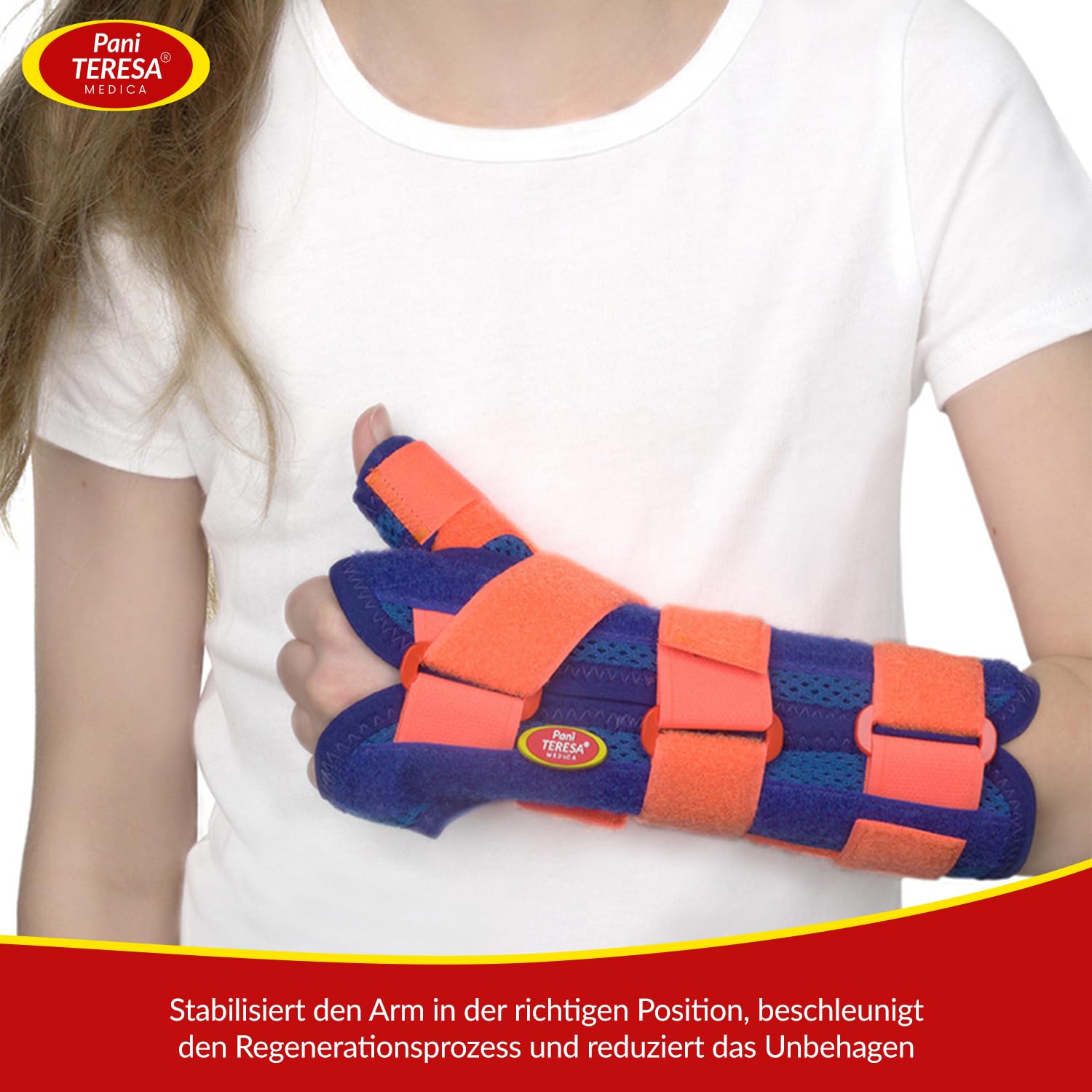 Handgelenkbandage Daumenbandage 2in1 Handgelenkstütze Orthopädisch Universell Einstellbar Recht Links Kinder Und Jugendliche Handgelenk Bandage Mit Daumen 11-14 cm Blau