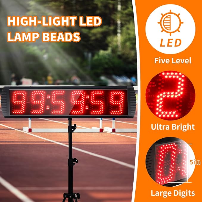 Cronómetro LED grande con trípode para eventos deportivos miniatura 2