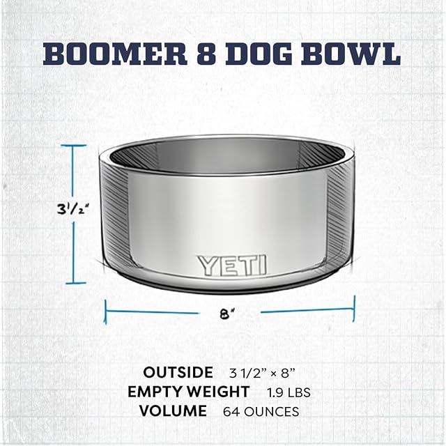 Foto 4 de 6 de YETI Boomer 8 Cuenco antideslizante de acero inoxidable para perros, capacidad para 1,9 l