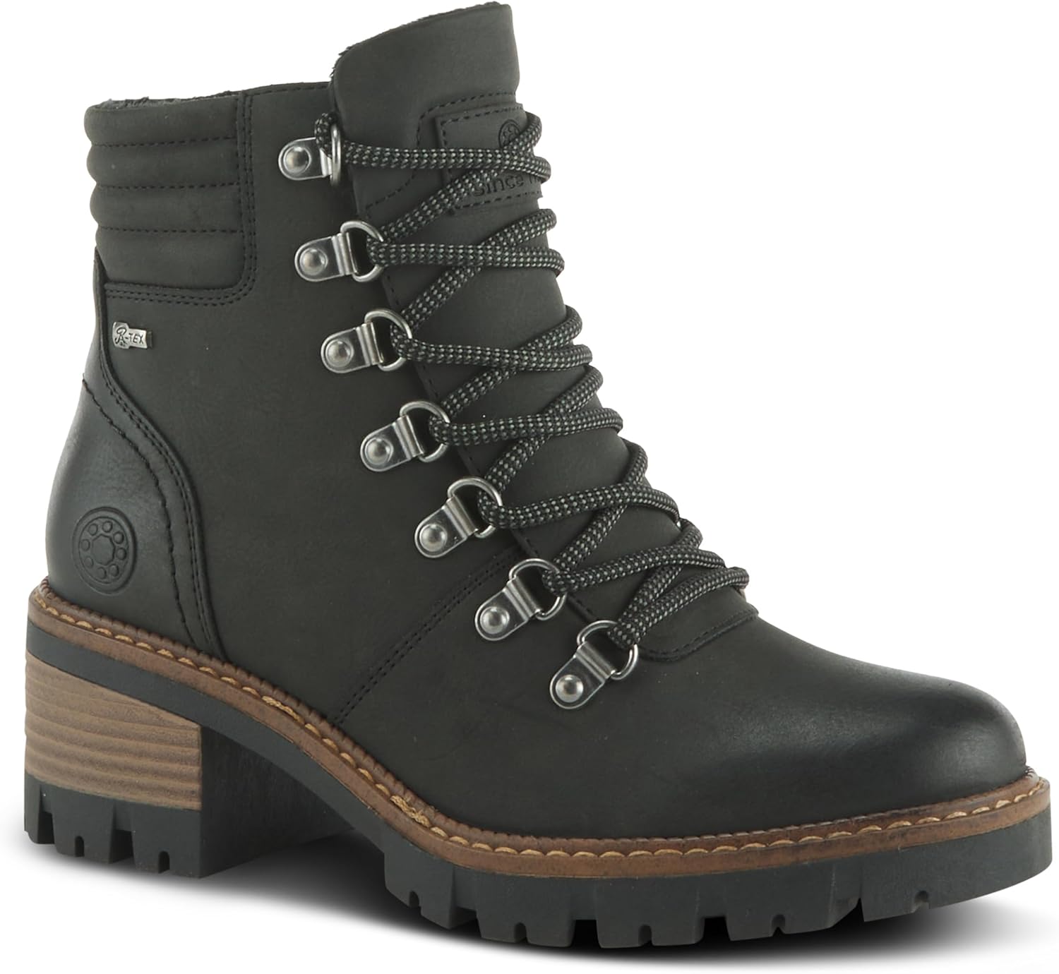 Spring Step Women’s Rockies Bootie – Synthetic Textile Hiking Boots with Supportive 2½" Heel – Lugged TPR Sole with Lace-up & Inside Zipper, True to Size Comfort