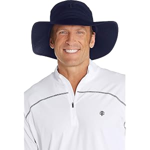 Mizuno Large Brim Sun Hat White/Navy 