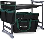Garden Kneeler and Seat - Extra Wide Thick EVA Pad, Heavy Duty Foldable Garden Bench Holds 350lbs, 2-in-1 Gardening Stool with Detachable Tool Bags, Gardening Gifts for Women, Men & Seniors