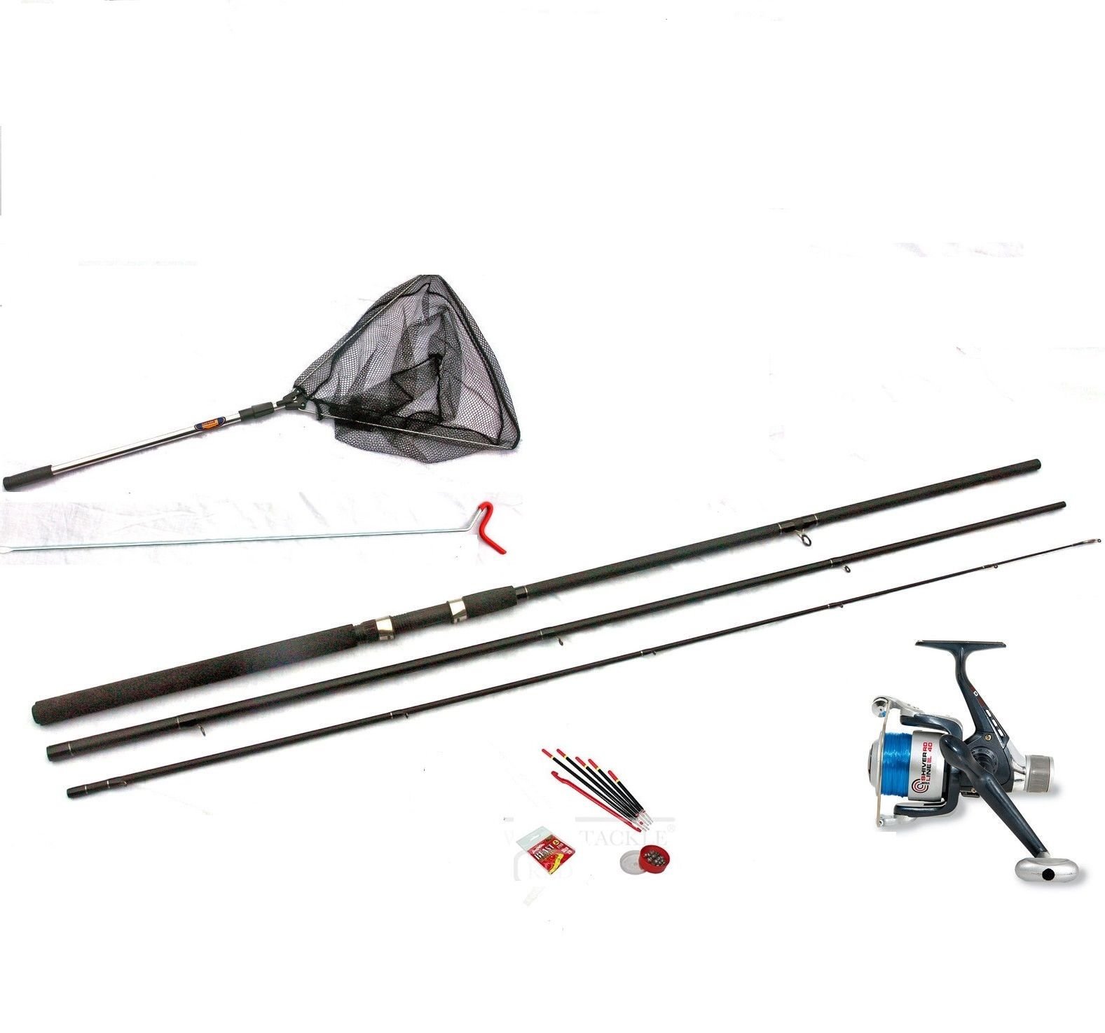 OAKWOOD Float Fishing Kit 12ft Rod,Reel,Floats,Line,Rest,Hooks,shot,net etc