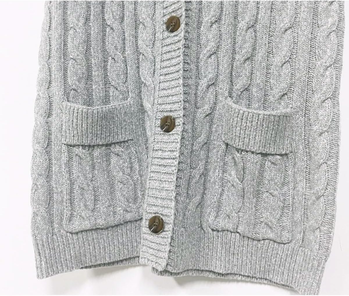 Women's Sweater Vest Sleeveless Button Down Knitted Cardigan Outwear with Pockets - Image 5