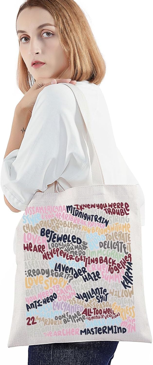 BWWKTOP Singer Album Canvas Tote Bag Concert Gifts Song Lyrics Shoulder Bag Merchandise - Image 4