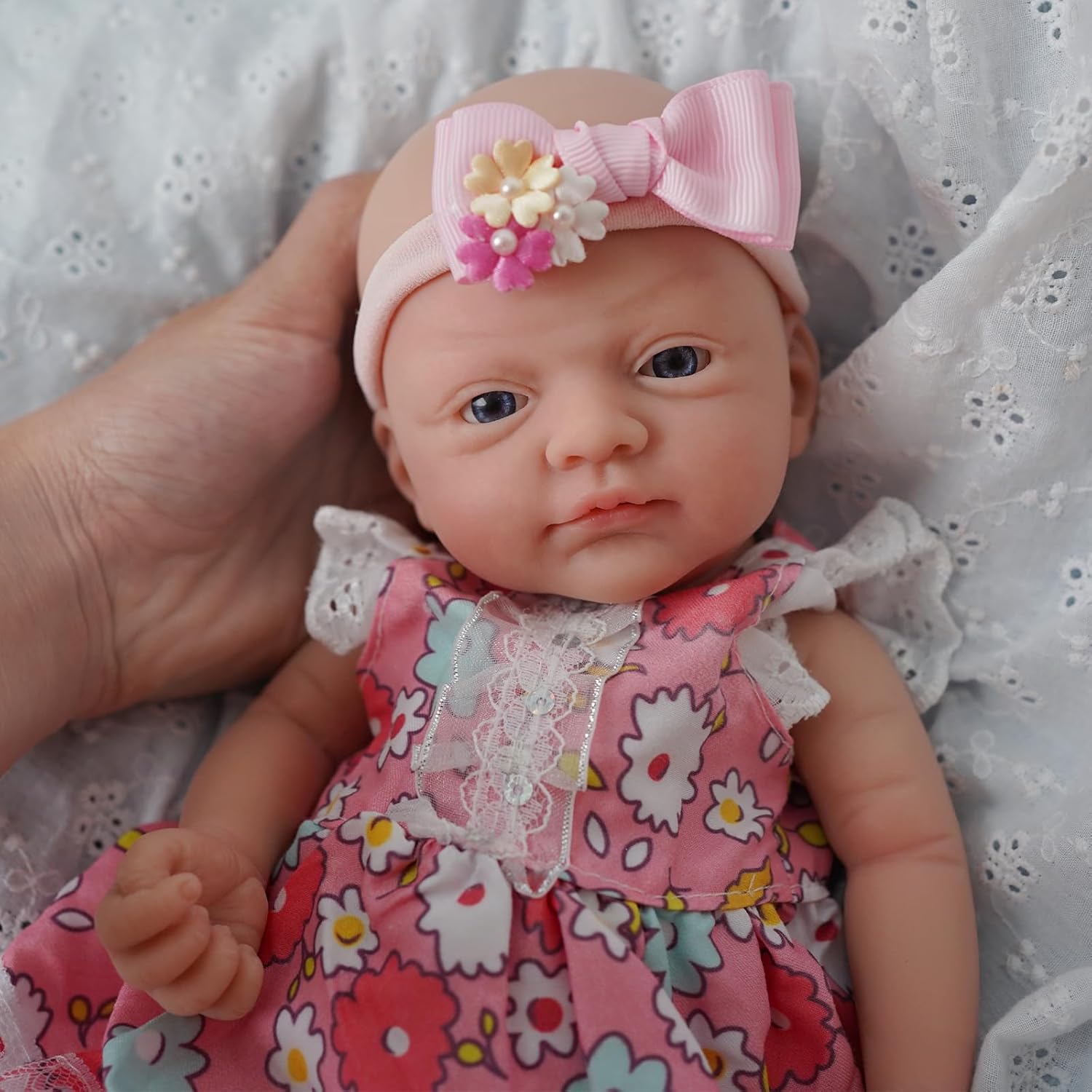 12" Reborn Baby Dolls, Full Silicone Baby Dolls,Not Vinyl Dolls, Realistic Soft Silicone Newborn Baby Doll with Feeding Accessories