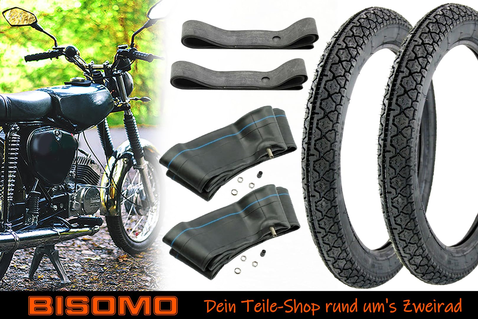 2x Reifen 2.75 x 16 Zoll K36/1 46J für Simson S50 S51 KR51 SR4, kompatibel mit Honda Aprilia Piaggio, M/C von Heidenau