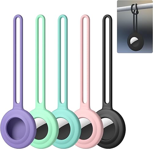 Paquete de 5 soportes Nearockle Airtag, accesorios de llavero de silicona compatibles con Apple Airtag, dispositivo protector para llaves de