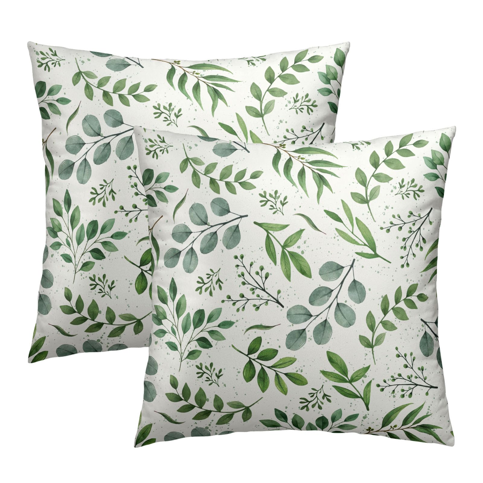 Housses de coussin en coton doux vert sauge pour canapé et salon