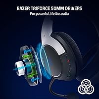 Vista 3 de Razer Kaira HyperSpeed Wireless Gaming Headset for PlayStation 5 / PS5, PS4, PC, Mobile: 50mm Drivers - HyperClear Cardioid Mic - Memory Foam