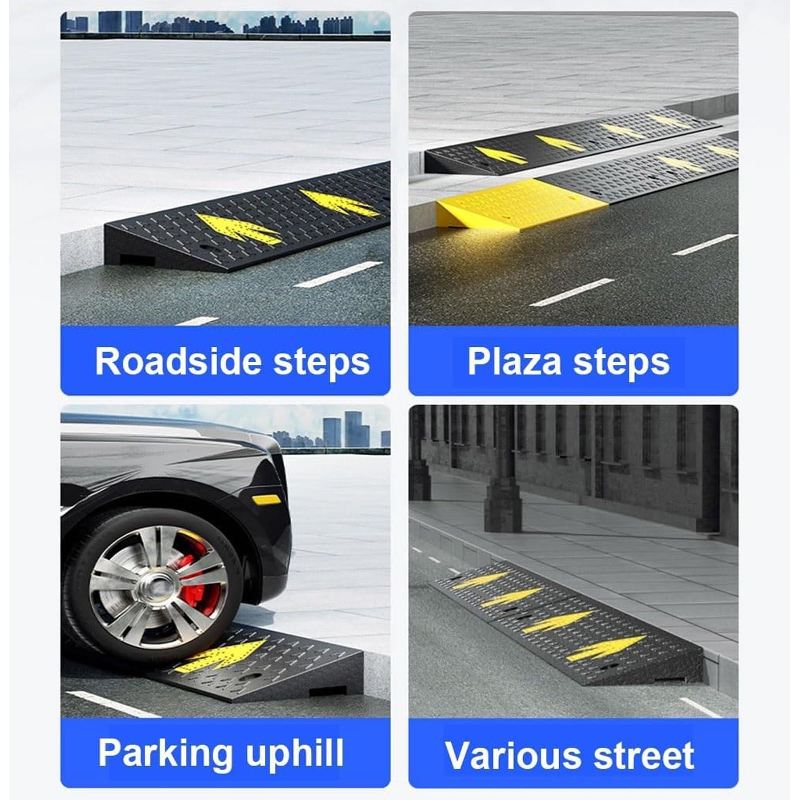Rampe Trottoir en Caoutchouc, Rampes D'accès Antidérapante pour Voiture, Allée, Trottoir, Scooter